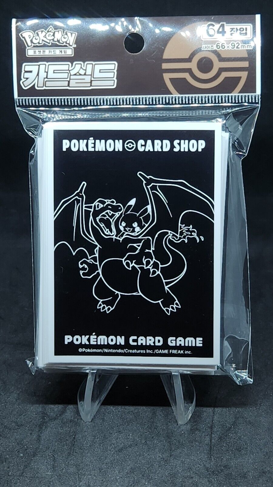 2024 Pokemon Card shop sleeve charizard pikachu 64 sleeves Korea Exclusive promo